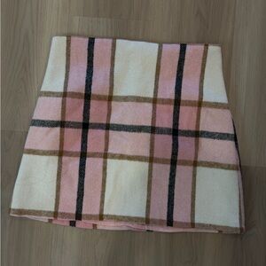 Forever 21 Pink and Brown Plaid Mini Skirt